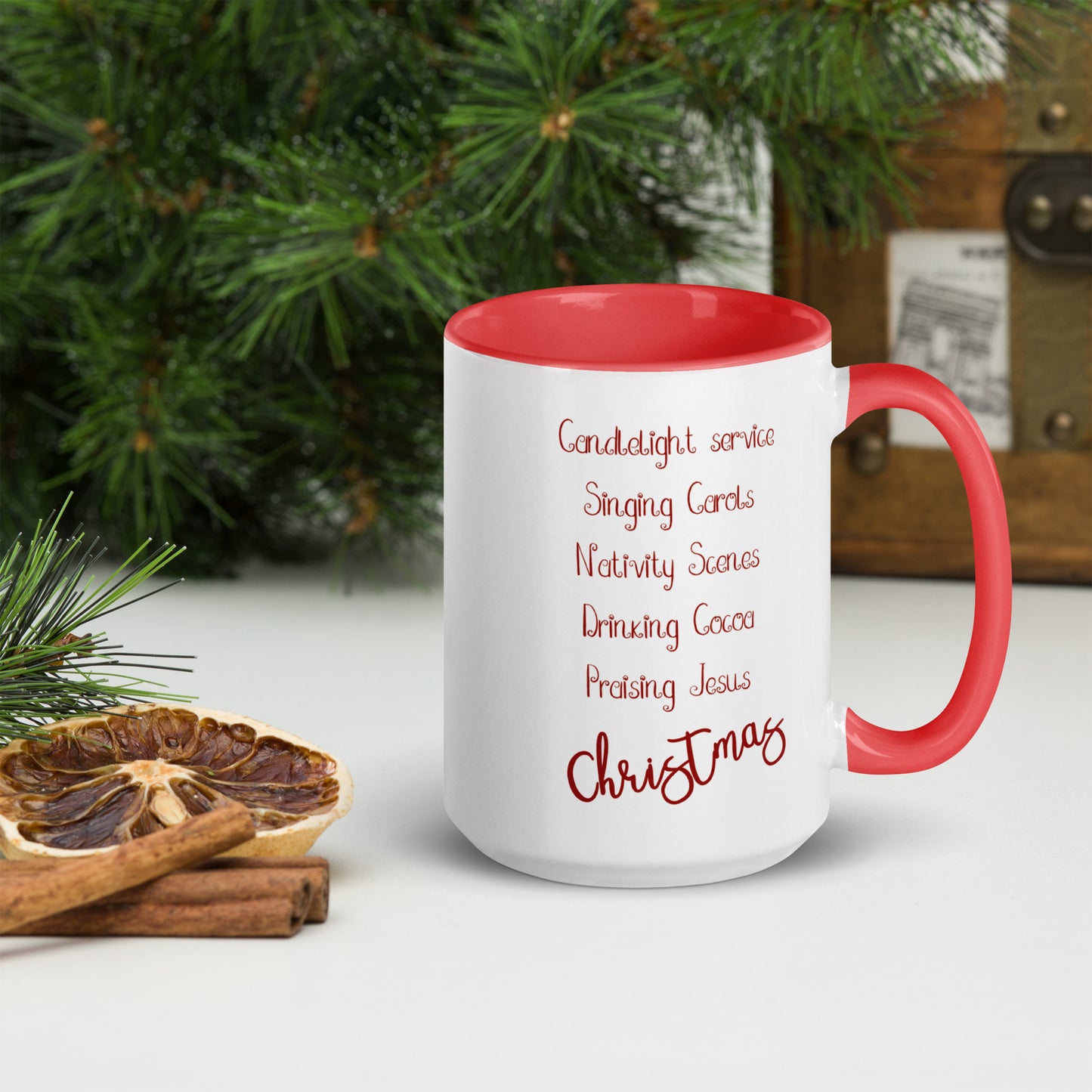 Christmas Season Favorites Mug with Color Inside