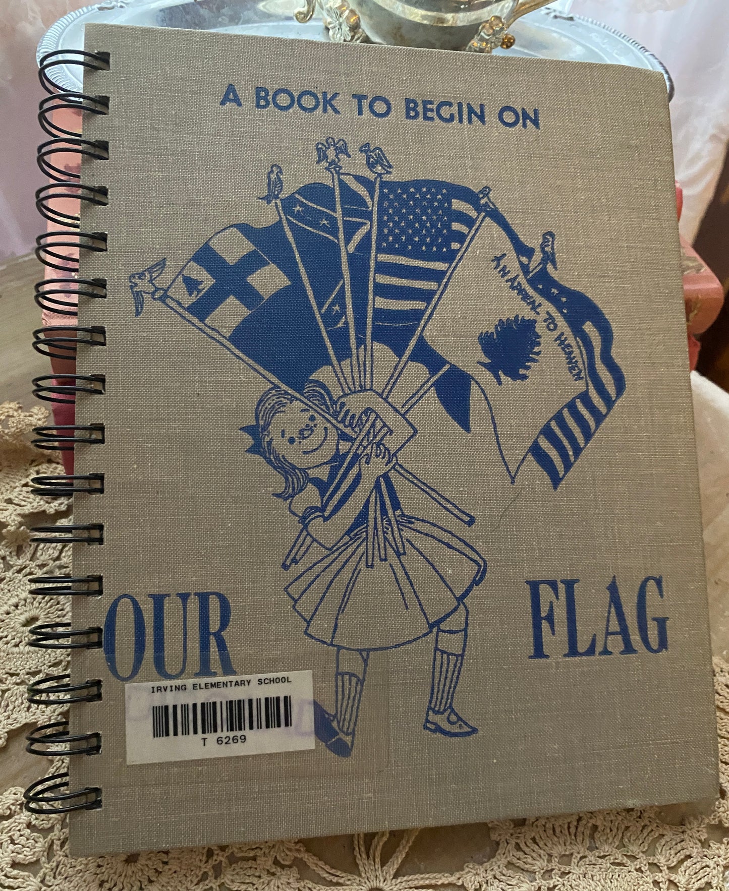 Recycled vintage American flag notebook journal sketchbook
