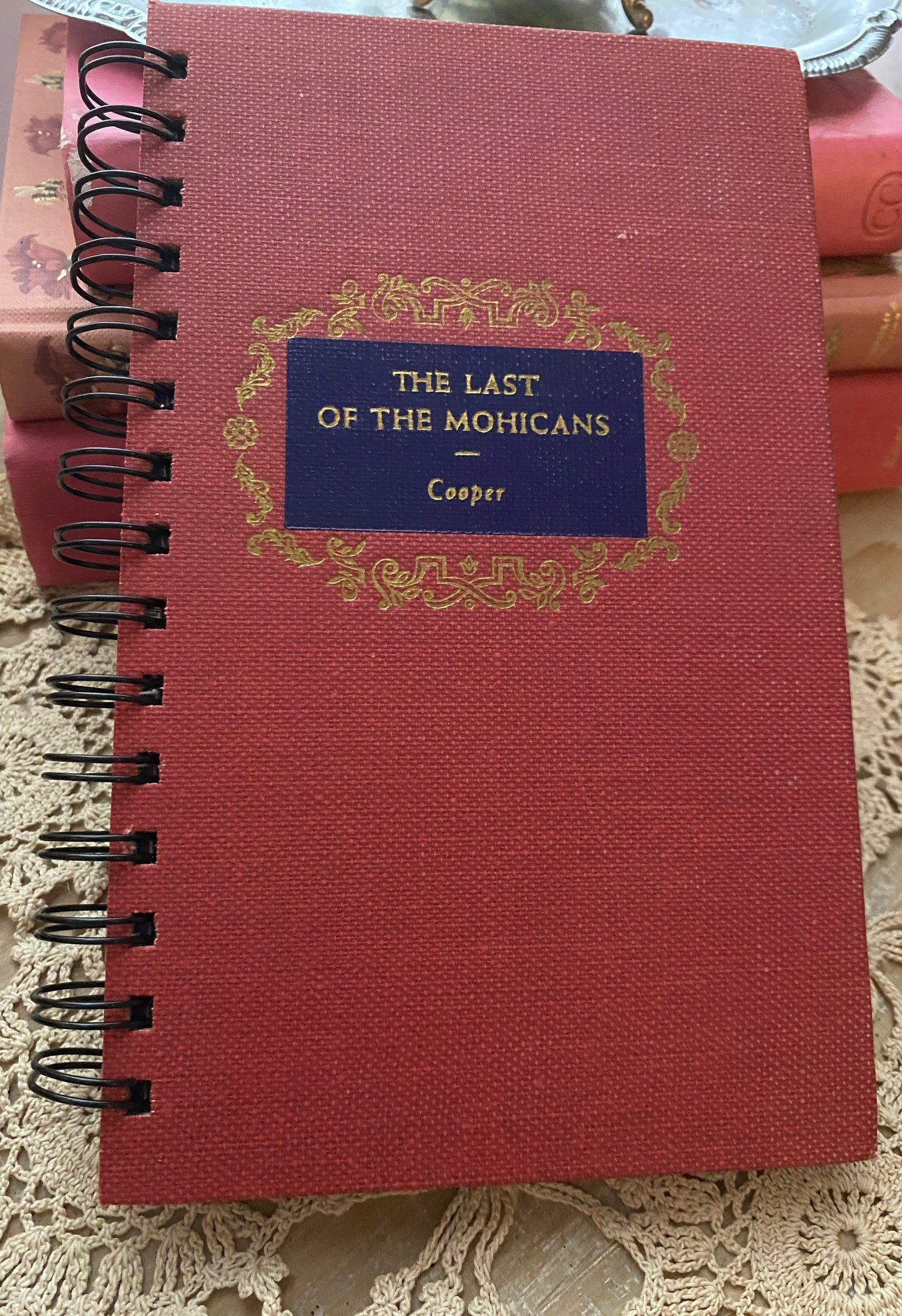 The Last of the Mohicans vintage book blank journal recycled