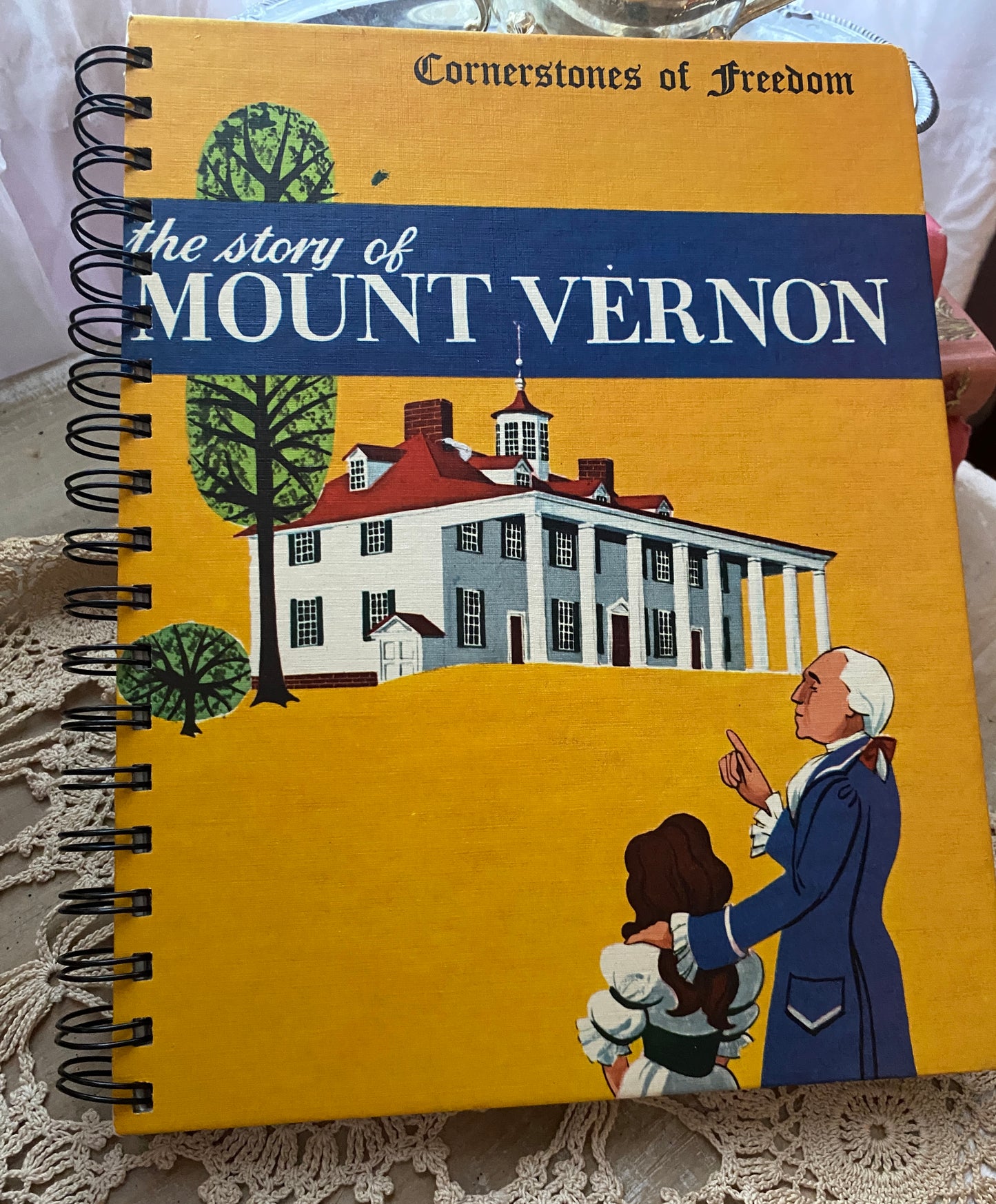Upcycled vintage book blank journal George Washington