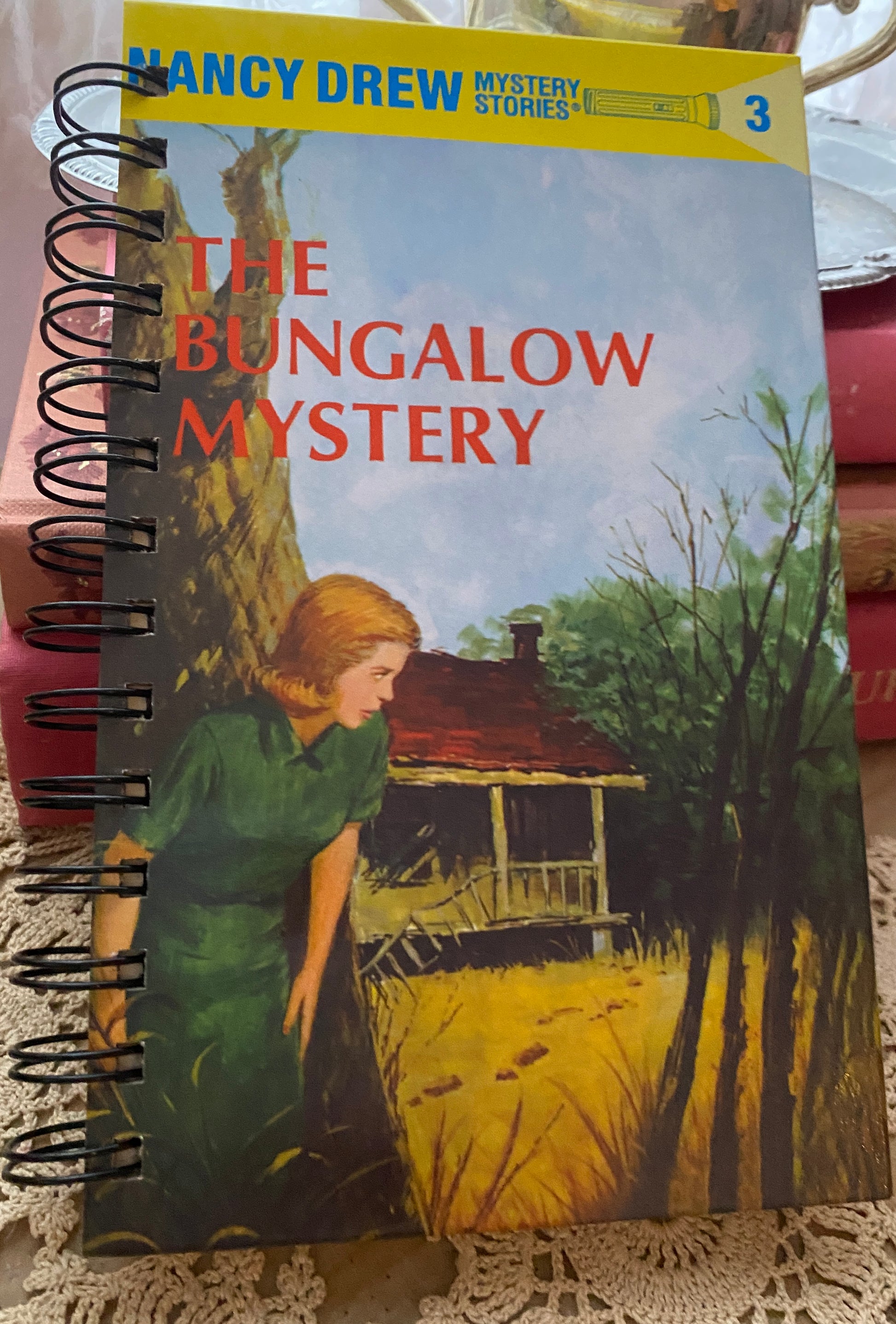 Vintage Nancy Drew mystery blank notebook journal upcycled sustainable