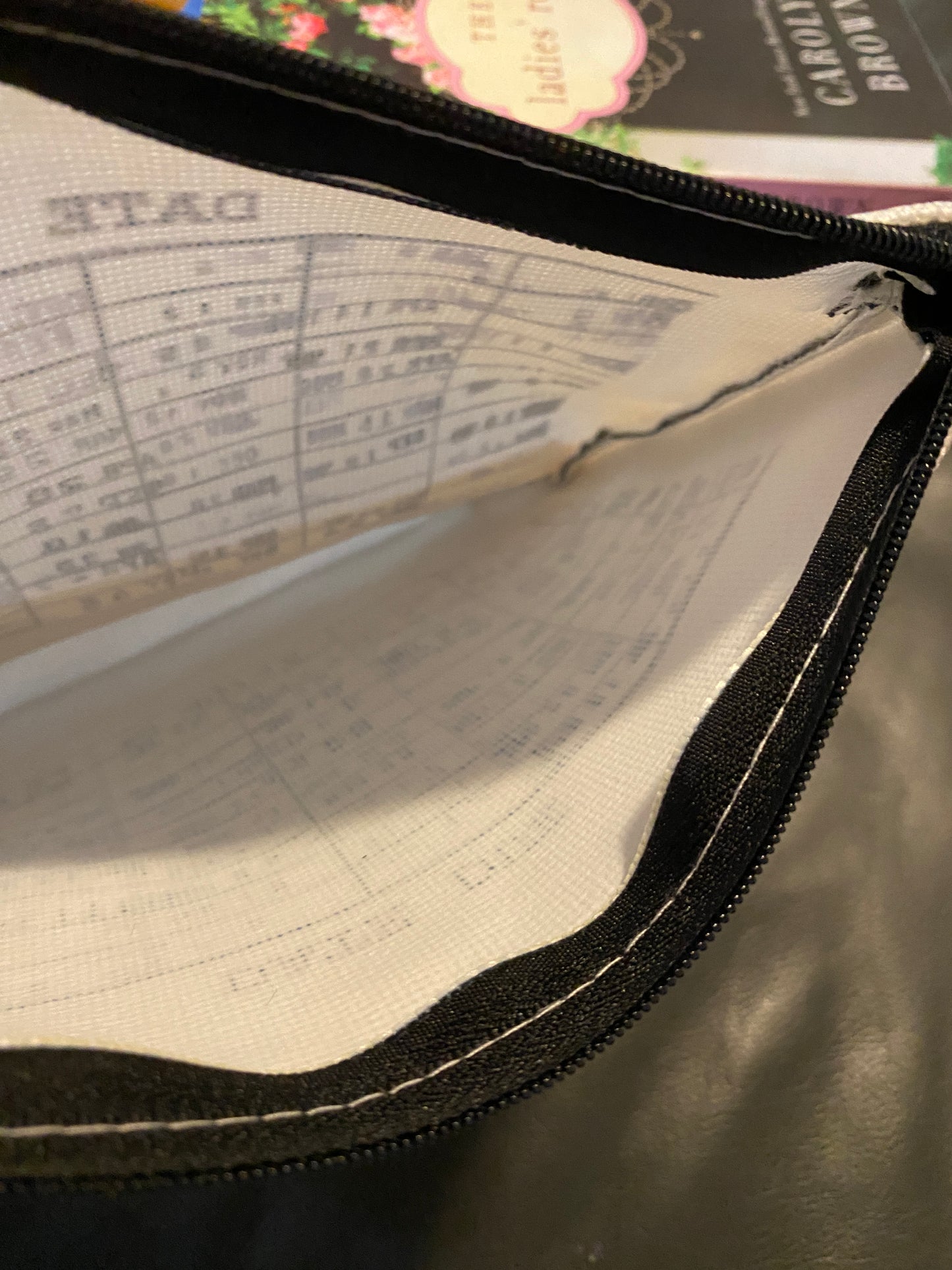 Interior library card pouch