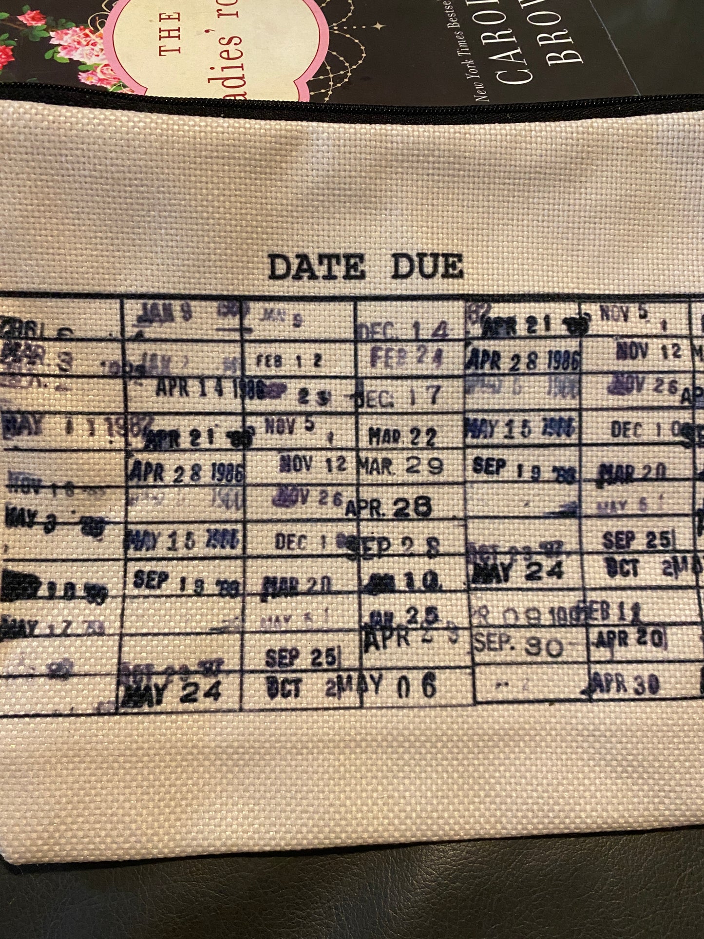 Vintage Library card zipper pouch