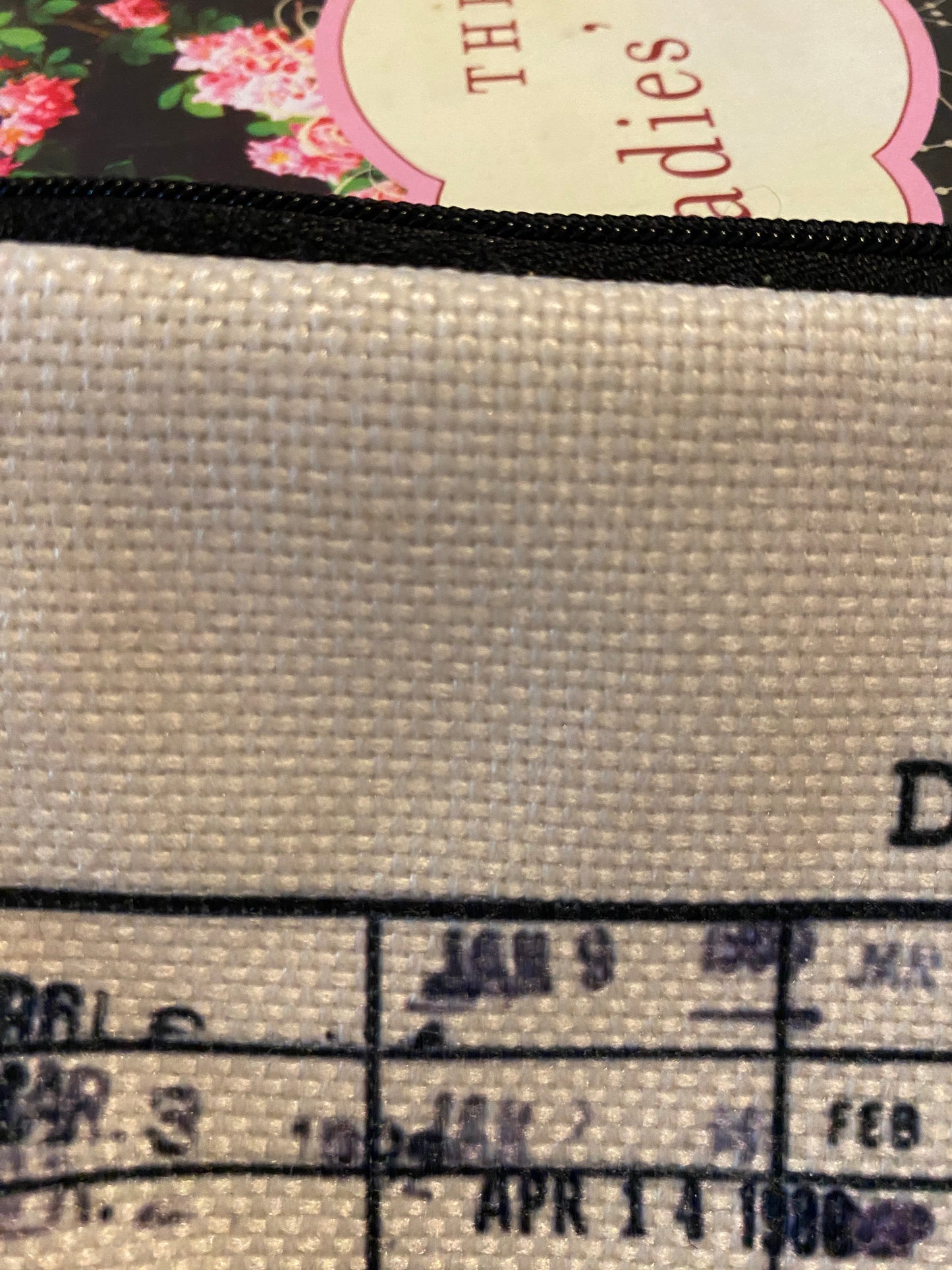 Vintage library card date due zipper pouch