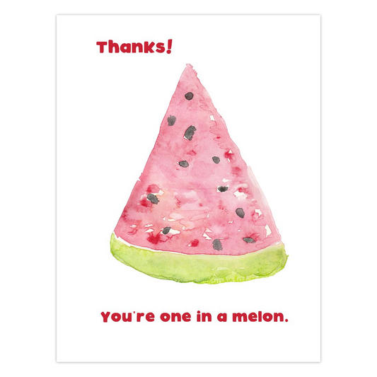 Watercolor Watermelon Thank You Notes Folded Cards Set of 10 4 1/4" x 5 1/2"