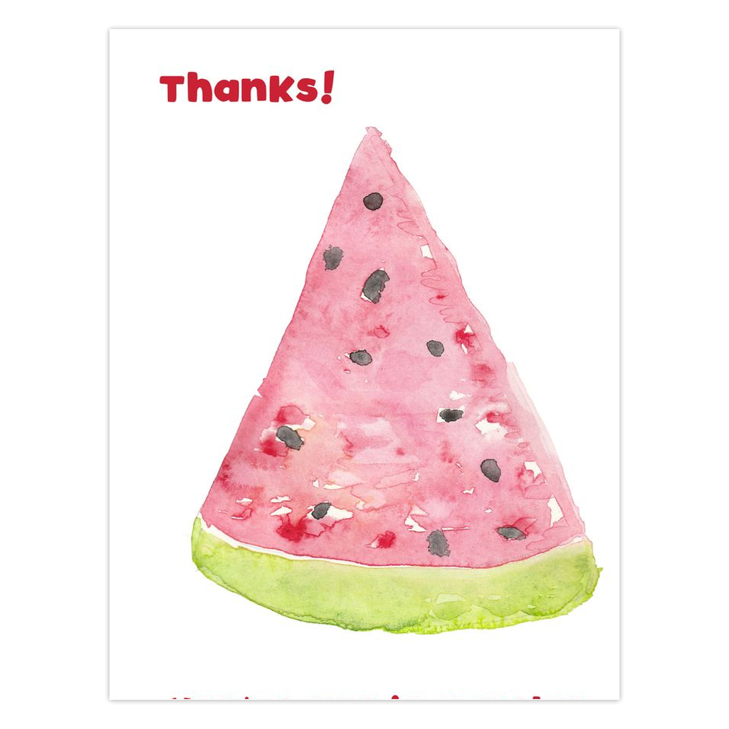 Watercolor Watermelon Thank You Notes Folded Cards Set of 10 4 1/4" x 5 1/2"