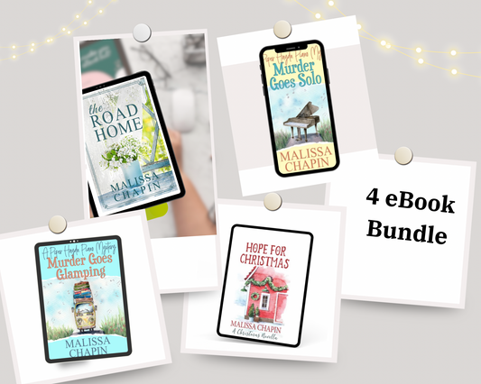 4 ebook bundle by author Malissa Chapin Christian Fiction Cozy Mystery 