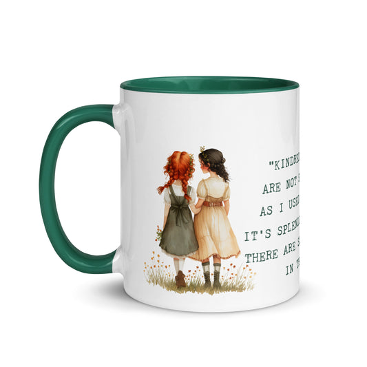 Anne and Diana ceramic mug green inside 