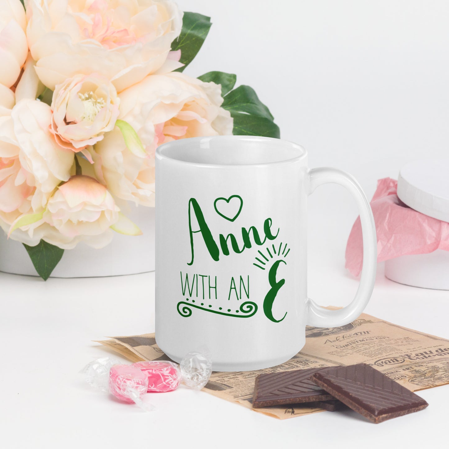 Anne With An E Anne of Green Gables White Ceramic Book Lover Ceramic Mug