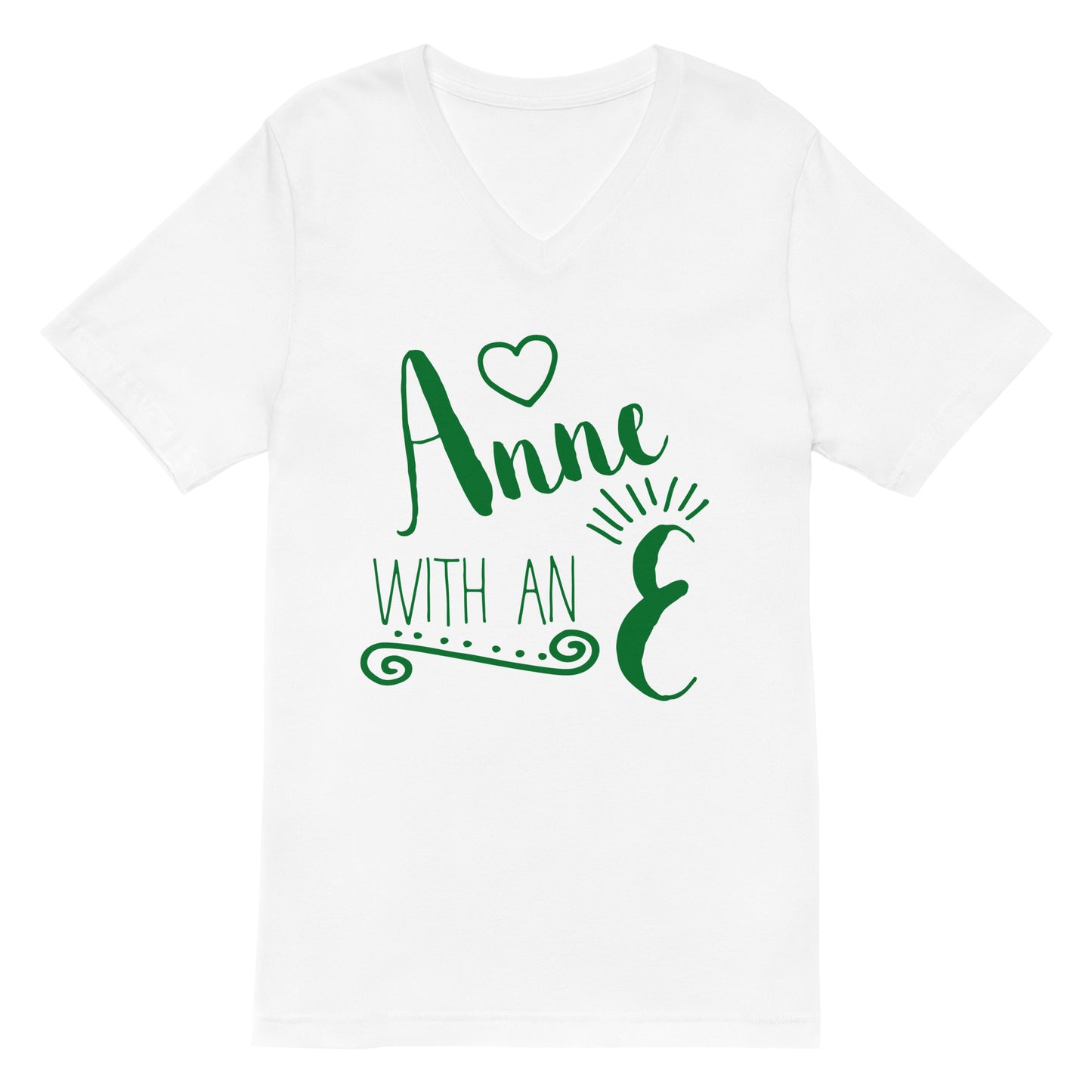Anne With An E Book Lover Tee Book Quote Unisex Short Sleeve V-Neck T-Shirt Green Print