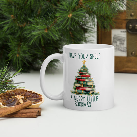 Have your shelf a merry little bookmas ceramic mug 