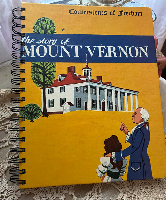 Upcycled vintage book blank journal George Washington 