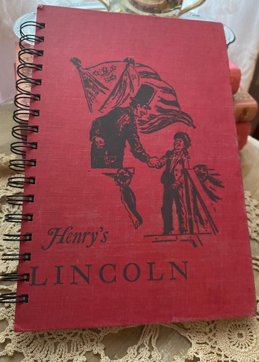 Abraham Lincoln vintage book blank journal upcycled sustainable  