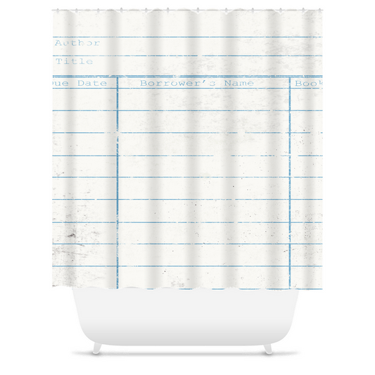 Vintage Library Book Check Out Card Shower Curtain